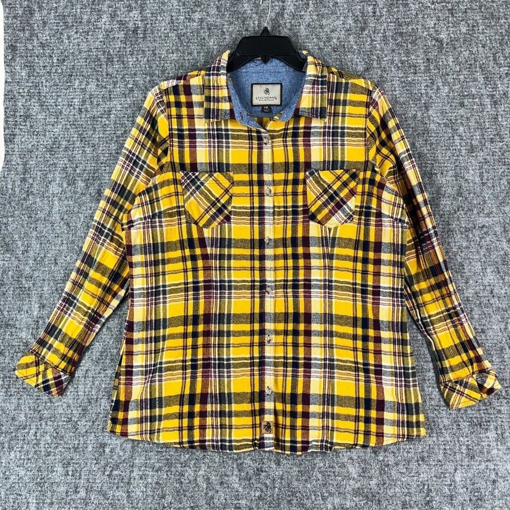 Legendary Whitetails Yellow and Purple Plaid Women's Top
